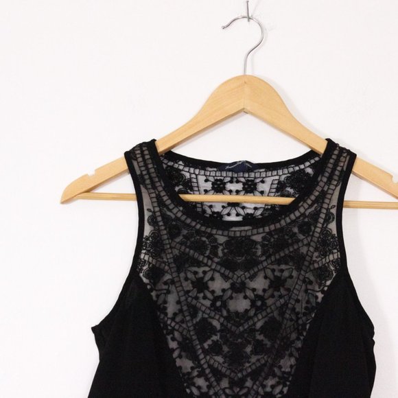 *American Eagle Black Lace Tank Blouse - Picture 4 of 6